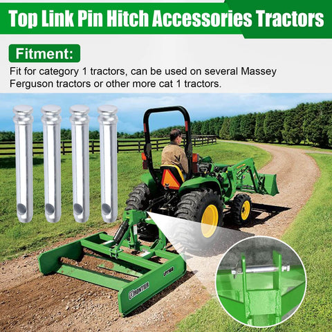 Cat 1 Tractor Top Link Pin Hitch Replacement Fits 195589M1 AC339942 Three Quarter Inch Pin Diameter Three And Three Quarter Inch Usable Length Five And A Half Inch Overall Length Durable Four Pack