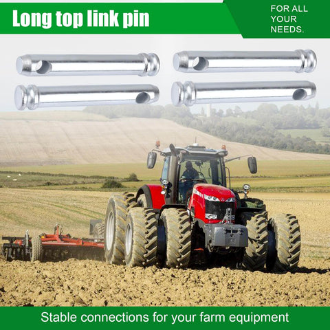 Cat 1 Tractor Top Link Pin Hitch Replacement Fits 195589M1 AC339942 Four Pack on farmland with tractor