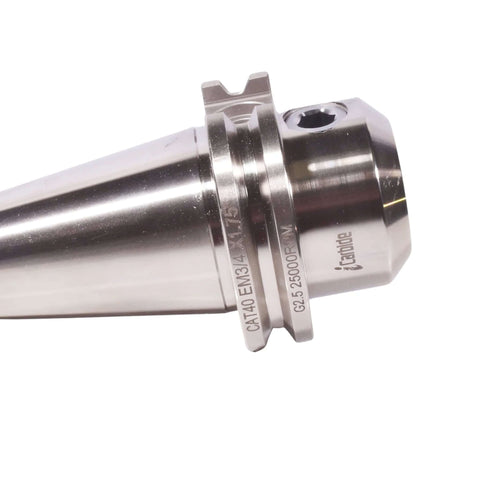 Side Lock Weldon Style CAT40 End Mill Holder 1.75 Inch Length EM3/4 For Precision Milling, 0.0002 Inch TIR, 25,000 RPM, 0.005 MM Runout, Pro Grade Carbon Steel, Made In USA, Precision Ground