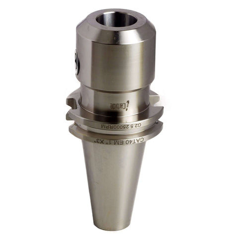 Heavy Duty CAT40 Side Lock End Mill Holder 1.0 Inch Shank 3.0 Inch Length Weldon Style Precision Ground Carbon Steel TIR 0.0002 Inch 25000 RPM USA Made