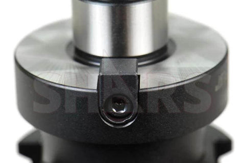 Close-up view of CAT40 Shell Mill Tool Holder With One Inch Bore And One Point Ninety Seven Inch Gage Length Model 202-5372M Hardened Alloy Steel Construction Heavy Duty Precision Ground Surfaces For CNC Milling Tegara.