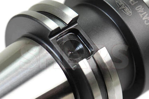 Close-up of CAT40 Shell Mill Tool Holder With One Inch Bore And One Point Ninety Seven Inch Gage Length Model 202-5372M