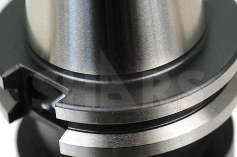 Close-up of CAT40 Shell Mill Tool Holder With One Inch Bore And One Point Ninety Seven Inch Gage Length Model 202-5372M Hardened Alloy Steel