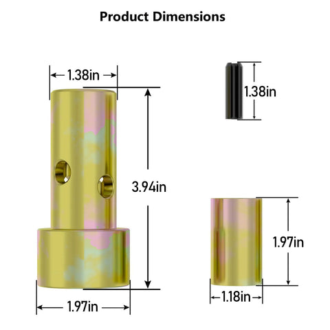 Category 1 Quick Hitch Bushings Kit For Easy Quick Hitch Conversions On Category 1 Tractors Like John Deere And Speeco dimensions
