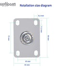 Heavy Duty Swivel Industrial Plate 3 Inch Rubber Casters No Noise Wheels Set Of 2 For Cart And Furniture installation diagram
