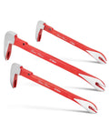Cat's Paw Nail Puller Set Three Piece Pry Bar Kit Includes 8 Inch 10 Inch And 12 Inch Nail Removers With Red Coated Grips