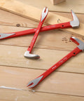 Cat's Paw Nail Puller Set Three Piece Pry Bar Kit Includes 8 Inch 10 Inch And 12 Inch Nail Removers With Red Coated Grips