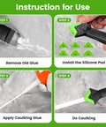Instructions for Caulking Tool 5 In 1 Silicone Caulking Grout Removal Sealant Finishing Tool With Grout Scraper