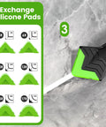 Caulking Tool 5 In 1 Silicone Caulking Grout Removal Sealant Finishing Tool with Grout Scraper showcasing 6 Exchange Silicone Pads