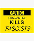 Durable All Weather Political Bumper Sticker Graphic For Cars Windows And Trucks With A Funny Bold Message That Slaps And Keeps Your Ride Standing Out Eco Solvent Ink For Long Lasting Bright Colors, yellow background with caution message.