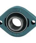 Front view of 1-1/4 in Narrow Set-Screw Insert, Malleable Iron 2-Bolt Width Housing, Shaft Locking Single Unit for Pillow Block and Linear Slide Applications, Sealed Bearing Compatible