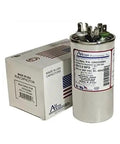 Capacitor 3/35 Mfd 370V dual radial leads for electronics projects and repairs, product and packaging view