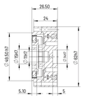 CD-17 Φ62mm Harmonic Drive Gear Ratio 50:1 - Strain Wave Gear Reducer technical drawing with dimensions