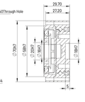 Technical drawing of CD-20 Φ70mm Harmonic Drive Gear Ratio 100:1 - Strain Wave Gear Reducer dimensions and design.