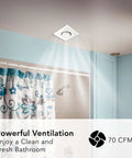 Ceiling Bathroom Exhaust Fan And Infrared Heater All In One 70 CFM 250 Watt BR40 Size Infrared Bulb Not Included 4.0 Sones installed