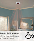 Ceiling Bathroom Exhaust Fan And Infrared Heater All In One 70 CFM 250 Watt BR40 Size Infrared Bulb Not Included 4.0 Sones installed view