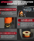 Upgraded Ceiling Vibration Damping Mounts Pro 4 Pack Spring Vibration Isolator Hangers with Extra Coil and Metal Washer