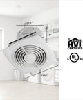 High Performance Ceiling Exhaust Fan 200 CFM 8.5 Sones White Vertical Discharge Ceiling Ventilation Fan Installed in Room