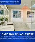 Whisper Quiet Ceiling Mount Bathroom Exhaust Fan With Heater For Instant Cozy Warmth And Fresh Air Slim DC ECM Motor Pick A Flow Customizable Airflow Energy Star Certified 50 80 110 CFM 1600W PTC Heater FV0511VH1 Panasonic installed in bathroom