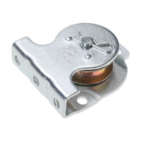 Ceiling Mount Single Pulley 1-1/2 Inch Wall Mount Pulley Ceiling Pulley for 3/8" Wire or Rope, Pack of 6, close-up view