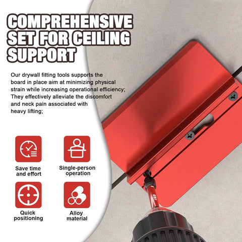 ✝️ 2 Pieces Roof Plaster Positioning & Fixing Board, Drywall Plasterboard Ceiling Auxiliary Fixing Tool in use with drill