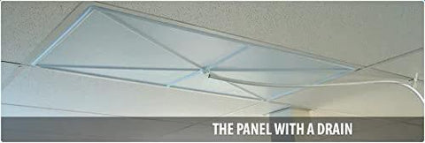 200 Count Reusable Ceiling Tile Leak Diverter Kit For Drop Ceilings, Emergency Roof And Pipe Leak Repair, Acoustic White Tile Protection, 2x4 Tile installed