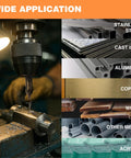 Drilling stainless steel, cast iron, aluminum, copper, wood, and acrylic with 6 Piece M35 HSS 60 Degree Center Drill Bit Set.