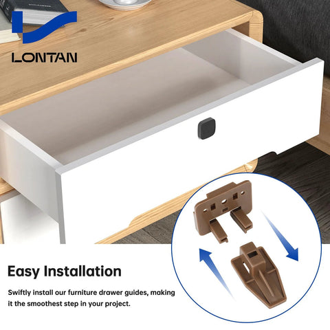 Plastic Drawer Slides And Guides 2 Pack For Center Mount Cabinet Rails Dresser Replacement Parts with installation example