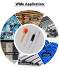 Four Pack 5 Inch and 6 Inch Automatic Center Punch Set With Adjustable Spring Loaded Punches for multiple materials including wood, steel, and glass.