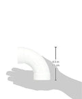 Central Vacuum 2 Inch PVC 90 Degree Sweep Fitting White Elbow held in hand for size reference
