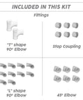 Complete Central Vacuum Fittings Kit With 3 Low Voltage Inlets Excluding Pipes For Universal 2 Inch PVC Piping System fittings overview