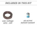 Complete Central Vacuum Fittings Kit With 3 Low Voltage Inlets Excluding Pipes For Universal 2 Inch PVC Piping System wire and cement