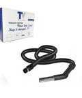 Go-To Central Vacuum Stretch Hose, 6 Ft, 1 And 1 Quarter Inch, Non Electric, Black With Swivel Grip And Metal Banded Cuff