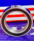 S6805-2RS Ceramic Ball Bearing 25x37x7mm - Sealed front view showing stainless steel construction and rubber seals.