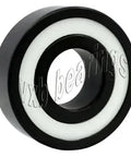 Front view of 25-Pack Bearings 6001-2rs Sealed Full Ceramic Si3N4, 12x28x8mm, showing black and white ceramic design.