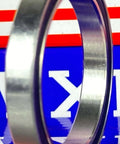 Ceramic S6808-2RS Bearing 40x52x7 Premium ABEC-5 Bearing side view, showcasing stainless steel construction and rubber seal.