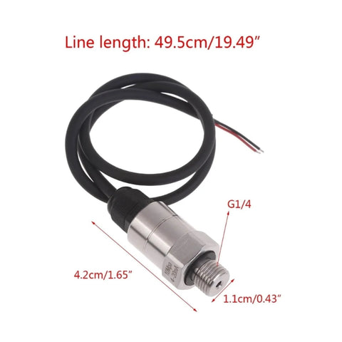 Pro Grade Pressure Transducer With Ceramic Core For Industrial Monitoring, G1/4 Sensor Port, 20MPa Range, cable length 49.5cm