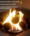 Ceramic Fire Balls for Fire Pit, Set of 12 Round Fire Stones Reusable Fireplace Ball burning in gas fireplace, black, indoor use