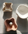 Energy Efficient Microwave Kilns For Glass Fusing And Jewelry Making, quick glass softening setup with ceramic forms and kiln paper.
