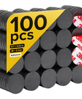 Heavy Duty Ceramic Round Magnets With Adhesive Backing 100 Pack 0.7 x 0.12 In For Fridge Whiteboard Office Home, stacked view