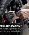 Applying Cerakote Rapid Ceramic Tire Coat Showroom New Tire Shine With Deep Black Finish That Lasts Up To 10x Longer
