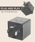3-pin CF-13 LED Flasher Relay 12V Universal Car Turn Signal Relay in black ABS plastic