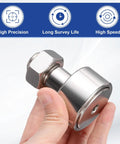 Hand holding Cam Follower Track Runner Bearing CF20 KR52 304 Stainless Steel Needle Roller Stud with M20 Hex Socket