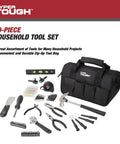 89-Piece Black Household Tool Set With 12 Pocket Tool Bag For Home DIY Projects And Everyday Repairs, compact multipurpose kit.