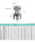 CF8 Stainless Steel Cam Follower Needle Roller Bearing KR19 Miniature Cam Follower 8x19x32.2mm with dimensions chart