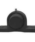 Front view of 1-1/8 in I.D. Wide Pillow Block Bearing Single Unit, Zinc-Plated Insert with Set Screw Lock, Sealed Ball Bearing, Polymer PPL206 Black Housing.