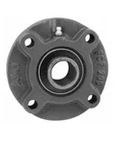 Front view of UCFCF209-26C4HR23 piloted flange ball bearing unit 1-5/8 in ID high-temp 450 F cast iron housing silicone seals.