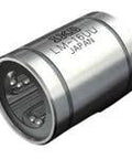 Open type linear bushing in inch series with 1 in ID and 1 9/16 in OD, high carbon steel construction, side view