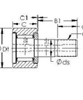 CFS 2.5V-A Miniature Cam follower with an extremely fine Needle Roller Bearing - VXB Ball Bearings