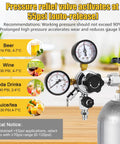 CGA-320 Keg Regulator With Quick Disconnect for Home Kegerators, adjustable knob, safety relief valve, pressure relief at 55 PSI